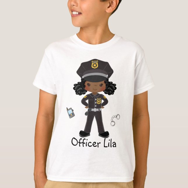 Personlig Girl Police Officer Law Enforccment T T Shirt (Framsida)