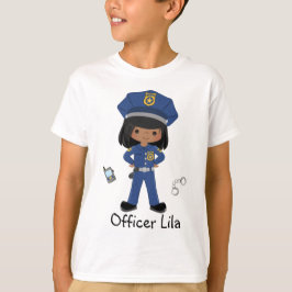 Personlig Girl Police Officer Law Enforcment T- T Shirt