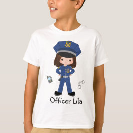 Personlig Girl Police Officer Law Enforcment T- T Shirt