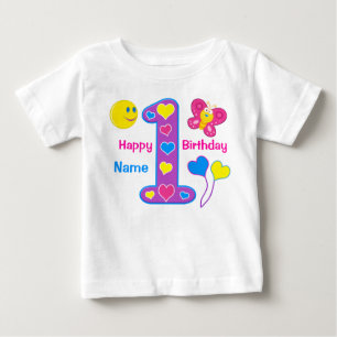 Personlig Girls First Birthday Shirt, Namn T Shirt