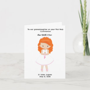 Personlig Girls First Heliga Communion Kort