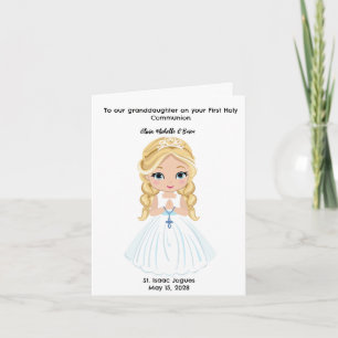Personlig Girls First Heliga Communion Kort