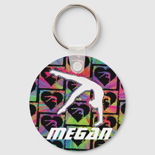 Personlig Girls Gymnastics Dance Keychain Nyckelring (Framsida)