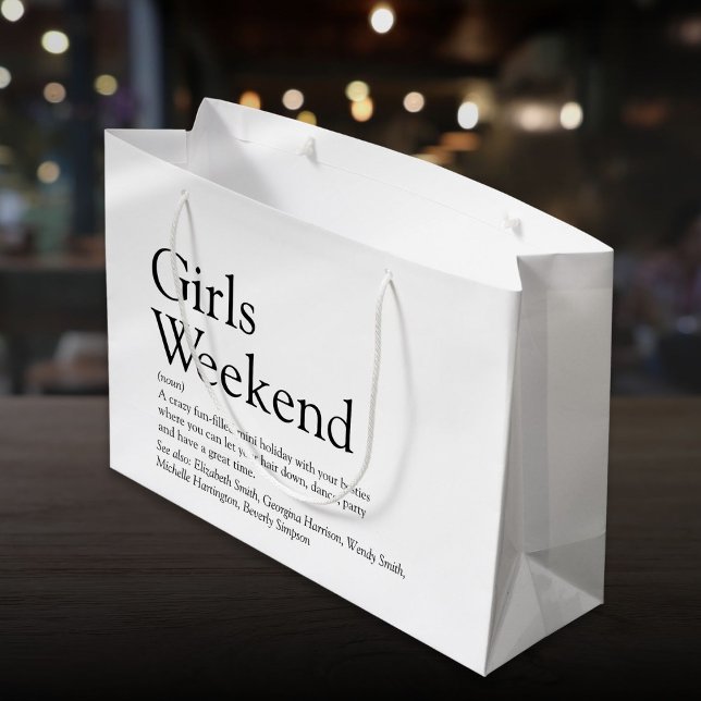 Personlig Girls Helg Definition (Personalized Girls Weekend Definition Large Gift Bag)