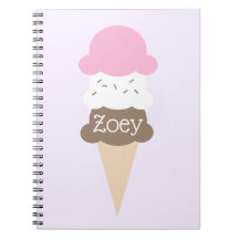 Personlig Girl's Ice Cream Cone Notebook