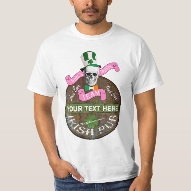 Personlig Girls irish-dricksteamet St Patricks T-shirt (Framsida)