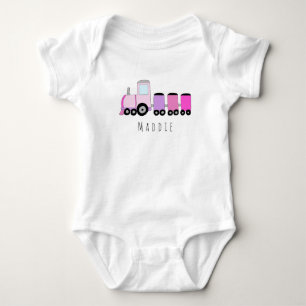 Personlig Girl's Locomotive Tåg med Namn Tee
