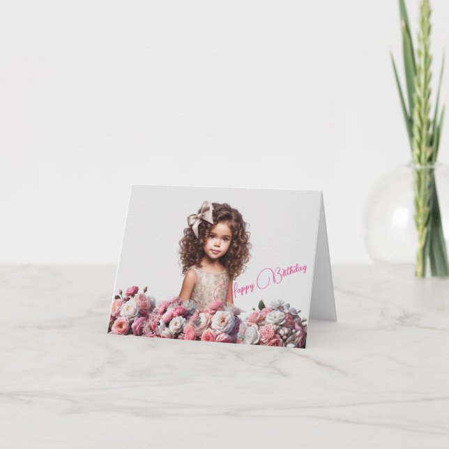 Personlig Girl's Namn Birthday Card Kort (Framsida)