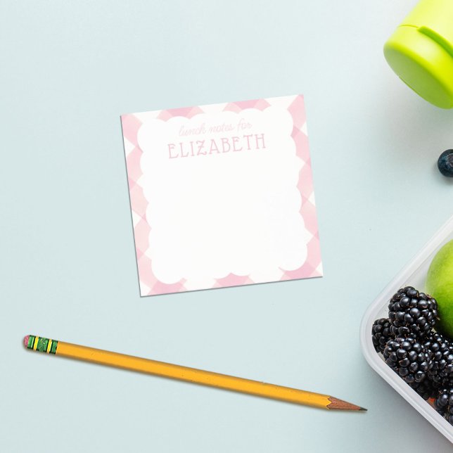 Personlig Girls Rosa Gingham Lunch Box Post-it Block (Skapare uppladdad)