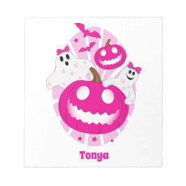 Personlig Girls Rosa Halloween Anteckningsblock