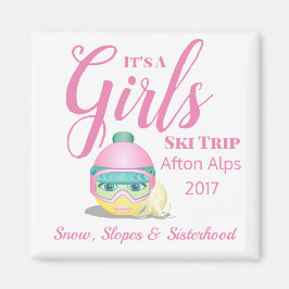 Personlig Girls Ski Resa Memento Magnet