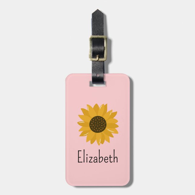 Personlig Girls Sun Flower School Bag Märkre Bagagebricka (Vertikal Framsida)