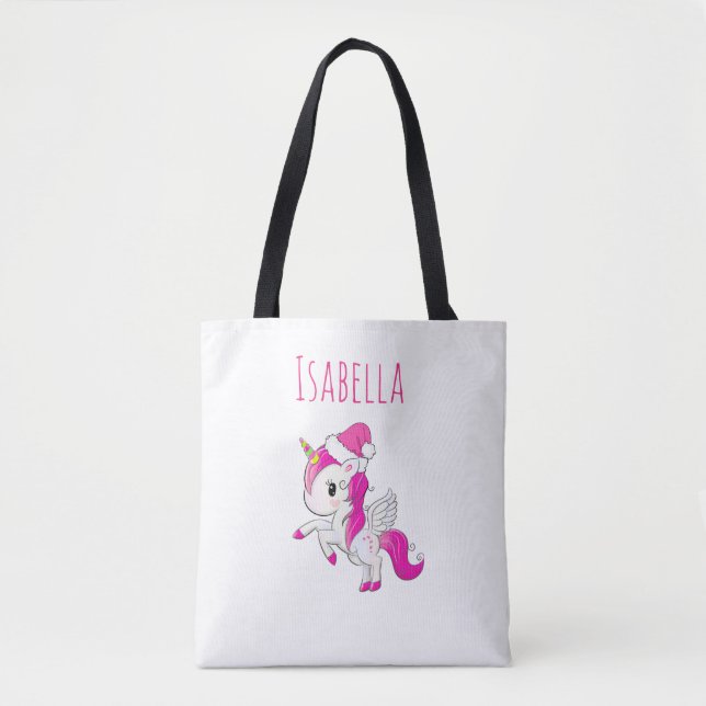 Personlig Girl's Unicorn Bag Tygkasse (Framsida)