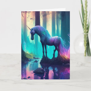 Personlig Girl's Unicorn Grattis på födelsedagen Kort