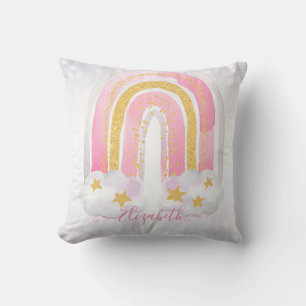 Personlig GIRLY Bedroom decor Glittery RAINBOWS Kudde