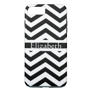 Personlig Girly Black & White Chevron med Namn