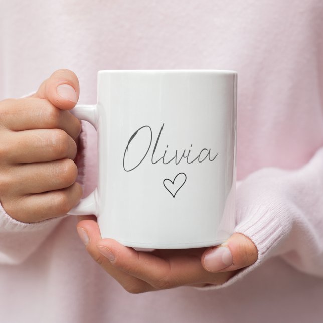 Personlig Girly Gift Mugg med Namn och hjärta | Cu Jumbo Mugg (Skapare uppladdad)