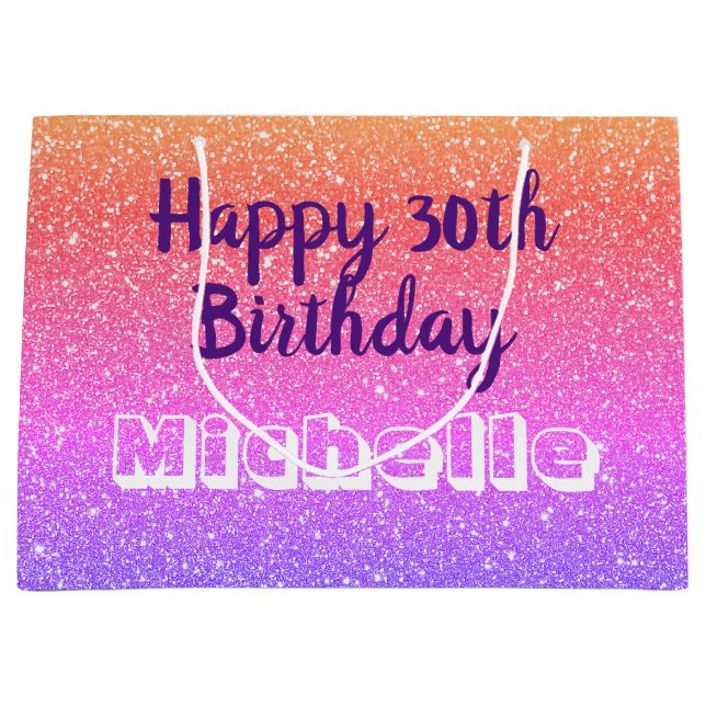 Personlig Girly Glitter 30års födelsedag (Framsidan)