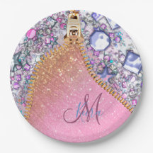 Personlig Girly Guld Glitter Monogrammed Ro