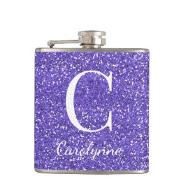 Personlig Girly Lila Gnistra Glitter Monogram Fickplunta
