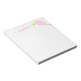 Personlig Girly Namn Modern Rosa Tennis Anteckningsblock
