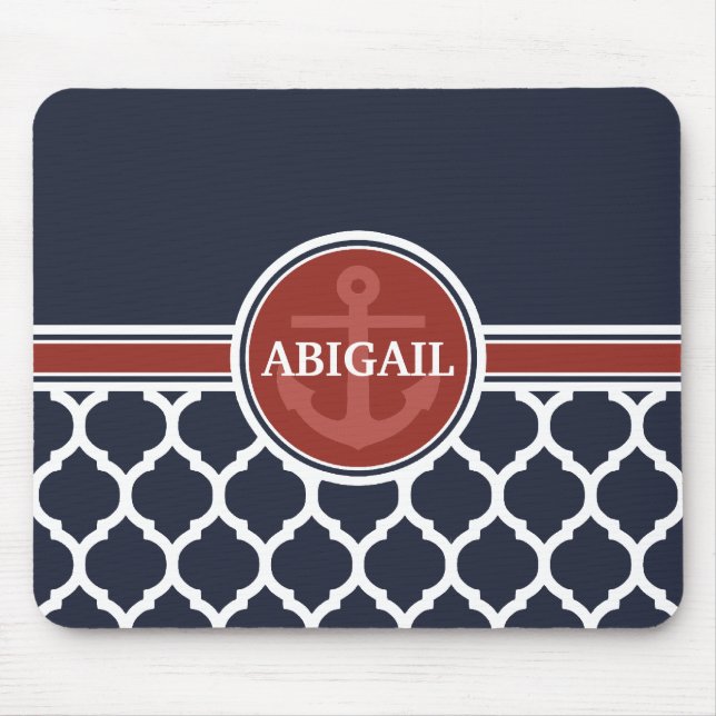 Personlig Girly Nautical Anchor-mall Musmatta (Framsidan)