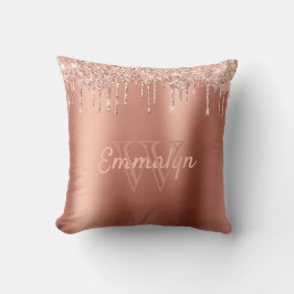 Personlig Girly Ro Guld Coral Glitter dropp Kudde