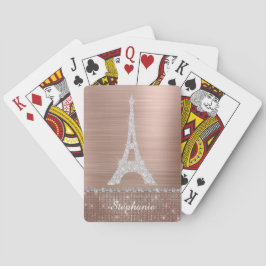 Personlig Girly Ro Guld Diamond Gnistra Paris Casinokort