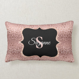 Personlig Girly Ro Guld Leopard Monogram Thr Lumbarkudde