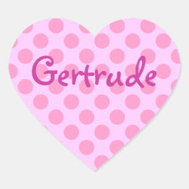 Personlig Girly Rosa Polka Dot Mönster Hjärtformat Klistermärke