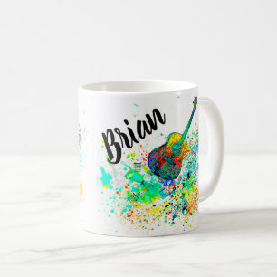 Personlig gitarr och ackord stänkdesign kaffemugg