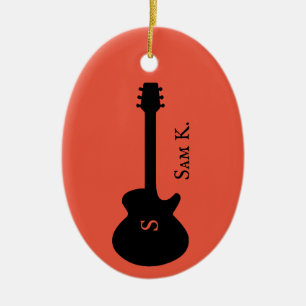 Personlig, gitarrer julgransprydnad keramik