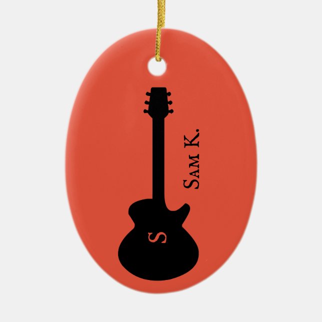 Personlig, gitarrer julgransprydnad keramik (Framsidan)
