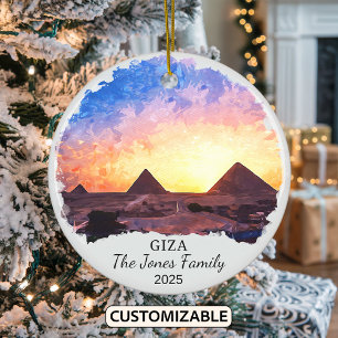 Personlig Giza Ornament, Egypten Julgransprydnad Keramik
