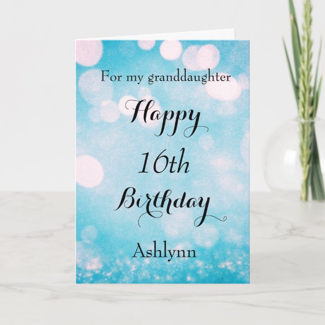 Personlig Glad 16-årsdag Dotterdotter Kort (Framsida)