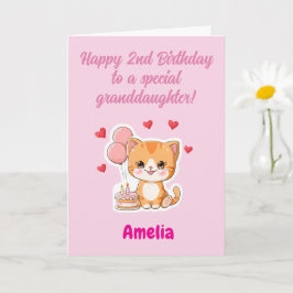 Personlig Glad 2-årsdag Barnbarnsflicka Kort