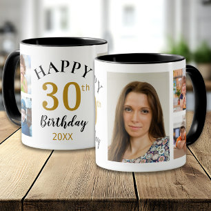 Personlig Glad 30-årsdag 5 Foto Collage Mugg