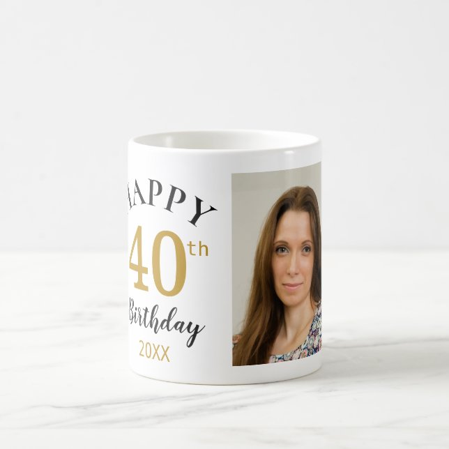 Personlig Glad 40-årsdag 5 Foto Collage  Kaffemugg (Center)