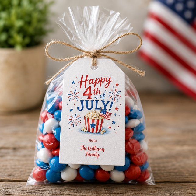 Personlig Glad 4:e Juli Presentetikett (Personalized 4th of July Favor Tag)