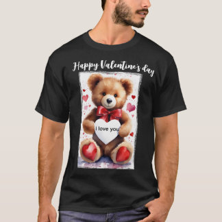 Personlig Glad Alla hjärtans dag-Nalle T Shirt