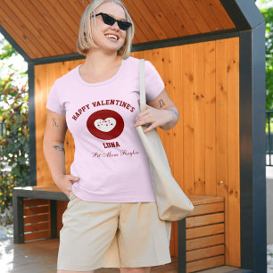 Personlig Glad Alla Hjärtans Dag Röd Rosa T Shirt