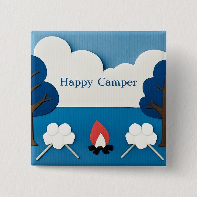 Personlig Glad Campare Läggereld Smores Camping  Knapp (Framsida)