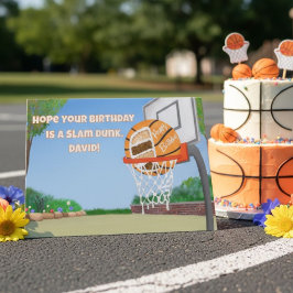 Personlig Glad Födelsedag Basketbollstårta  Kort
