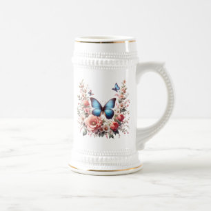 Personlig Glad Födelsedag Fjäril Blommor-96280 Sejdel