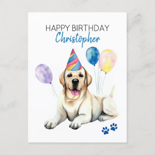 Personlig Glad Födelsedag Labrador Hund Vykort