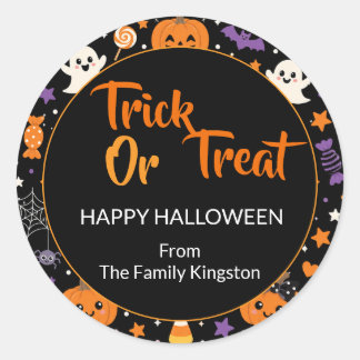 Personlig Glad Halloween Familjenamn Klistermärke