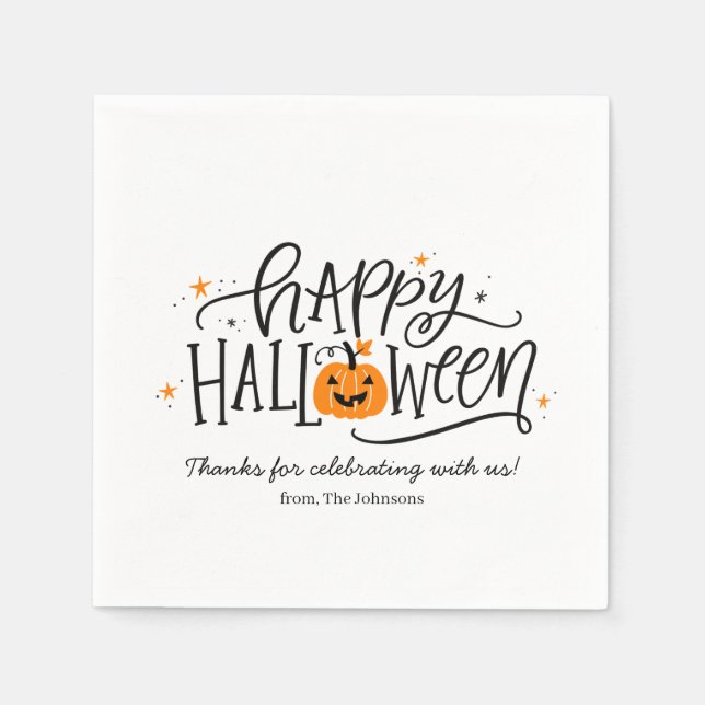 Personlig Glad Halloween Pappersservett (Framsidan)