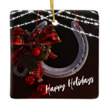 Personlig Glad helg Horseshoe Jul