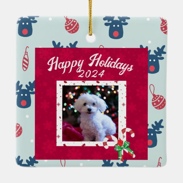 Personlig Glad helg Ornament Pet Owners (Baksida)