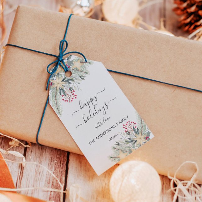 Personlig Glad helg vattenfärgsgips Märkre Presentetikett (Skapare uppladdad)